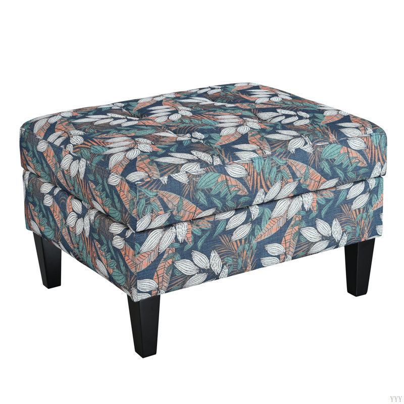 OTTOMAN DE RANGEMENT, Bleu / Vert / Orange
