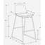 Chaise de bureau, hauteur de bar, debout, bureau d'ordinateur, bureau, aspect cuir blanc, métal blanc, contemporain, moderne-938386856
