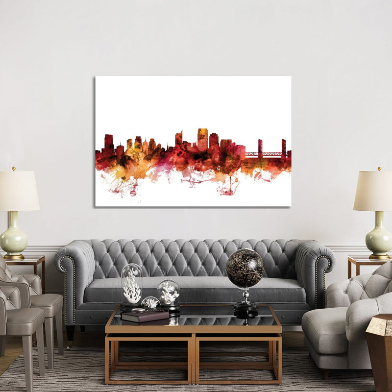 Sacramento, California Skyline by Michael Tompsett - 1 Piece Wrapped Canvas Wall Art, 152.5 cm H x 101.5 cm W