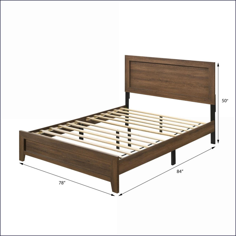 Structure de lit Eastern King Oak - Aucun sommier requis avec support à lattes pour la chambre principale