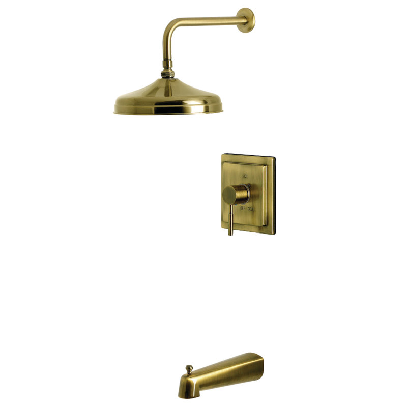 Kingston Brass Single-Handle Pressure Balanced Tub And Shower Faucet, Antique Brass