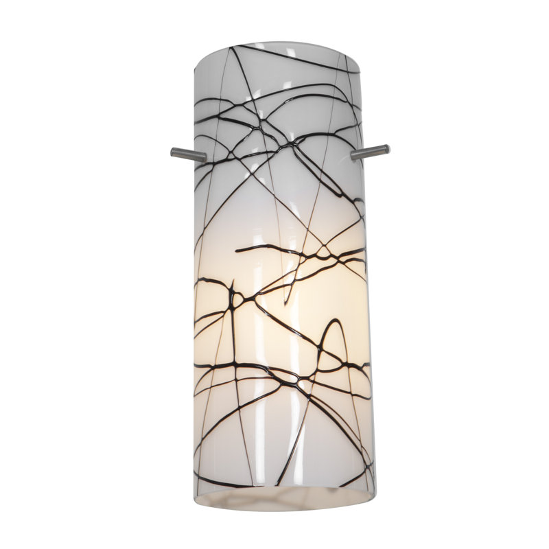 Cylinder - Pendant Glass Shade, Black and White