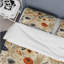 Ensemble de housse de couette beige à motif floral rétro chic-869204522