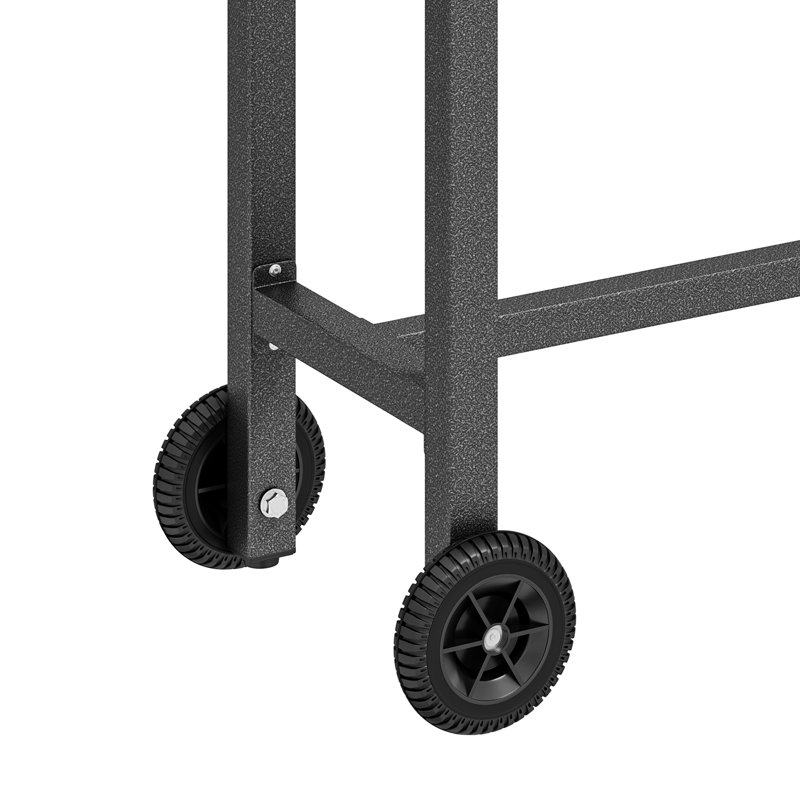 Kolnaski 55” Rectangular Weather-Resistant Iron Cart Patio Bar Table Outdoor, Dark Gray