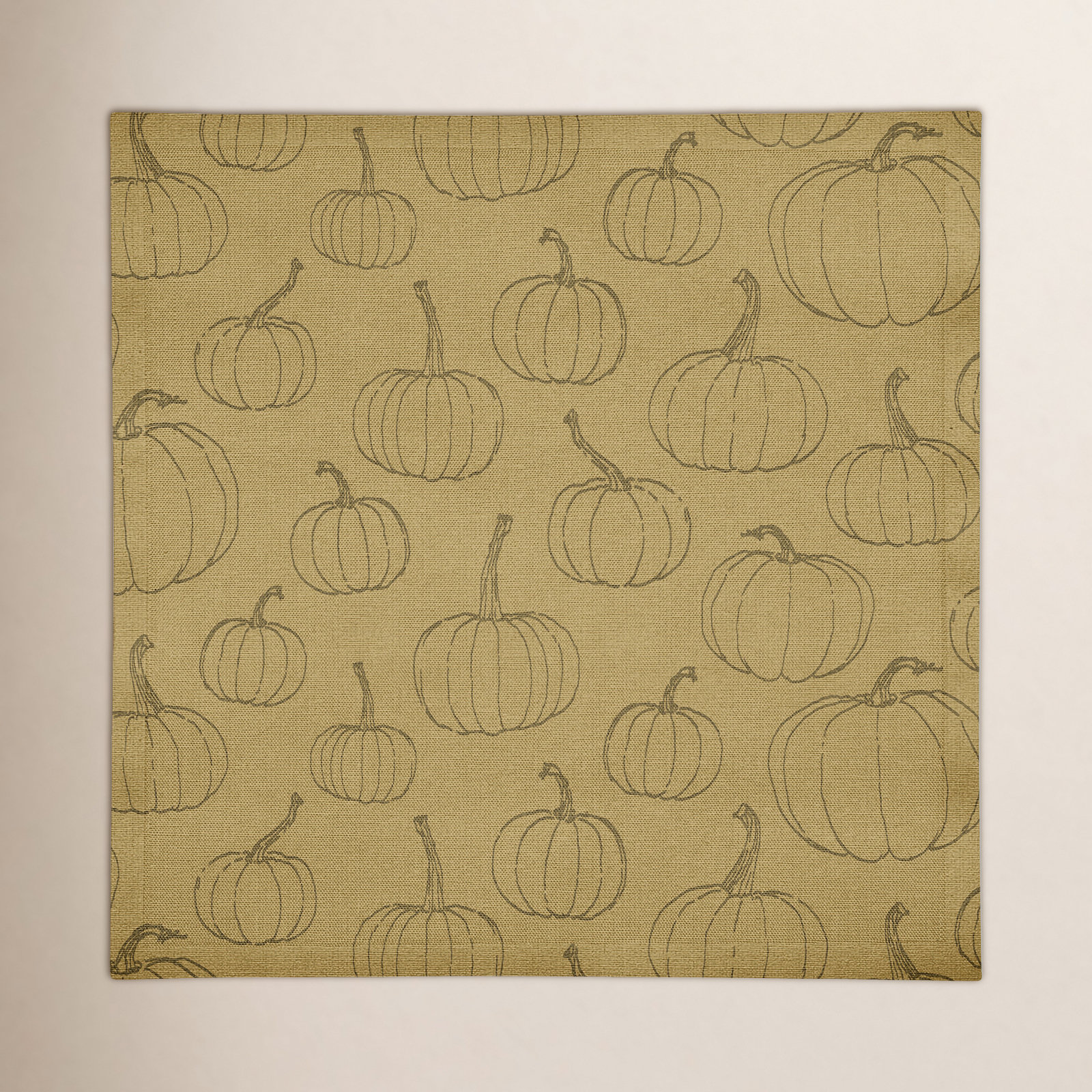 Pumpkin 10" Cotton Napkin, Yellow