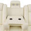 Ensemble de canapé de salon inclinable en cuir blanc cassé 3 pièces-1083423400