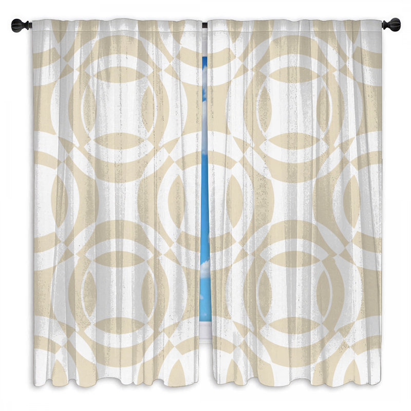 Rideaux de fenêtre beiges circulaires à motif circulaire et obscurcissant - 2 panneaux, 40in x 52in - 2 panels