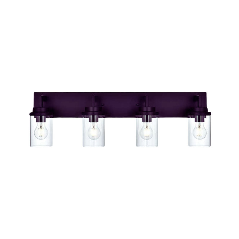 Applique murale de style campagnard industriel 4 lumières avec métal bronze huilé (ampoule non incluse)
