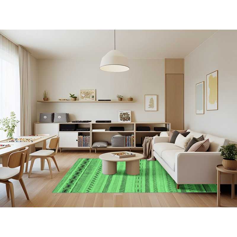 Ketina Washable Geometric Indoor Rug, Rectangle 7' x 9'