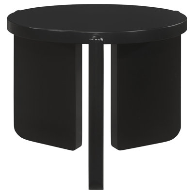 Harrison Black Round Solid Wood End Table