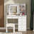 39.4'' Wide Makeup Vanity Set with Stool and LED Mirror-1724558307