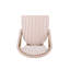 Ensemble de 2 chaises bistro d'extérieur en rotin et en aluminium avec finition en bambou, rouge et blanc résistant aux intempéries