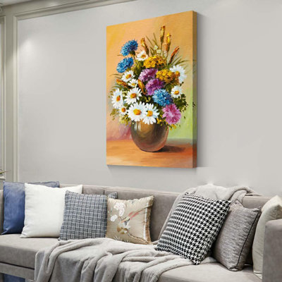 "Idea4wall", impression sur toile, marguerite, œillet et tulipe