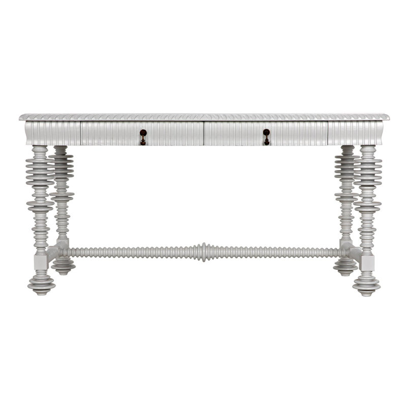 Portuguese Solid Wood Writing Desk, Solid White