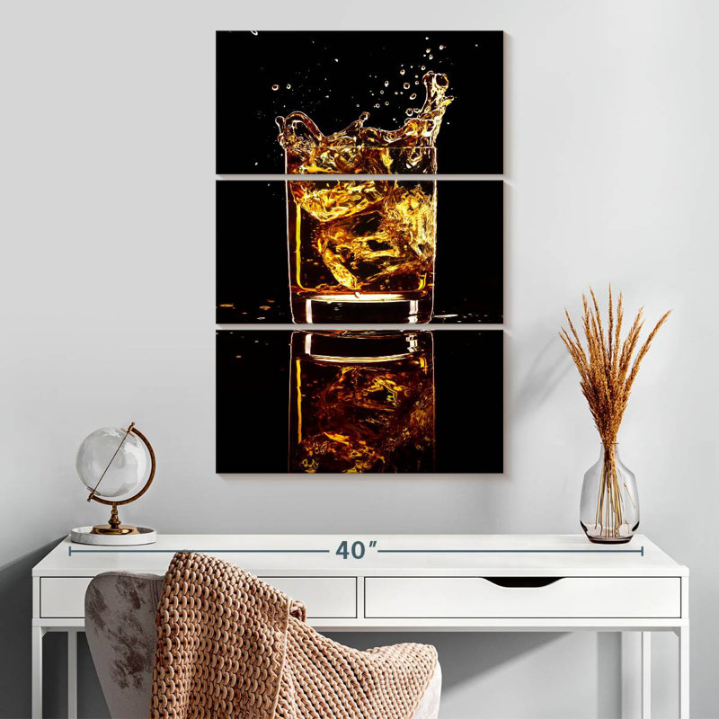 Golden Whiskey Splash, H 32 po x l 20 po