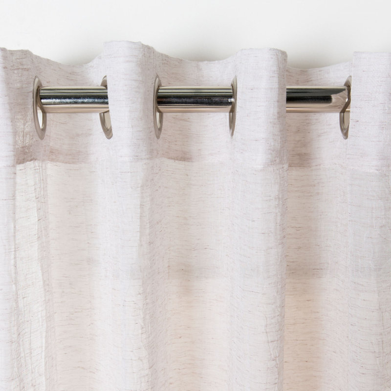 Panneau de rideau simple diaphane avec œillets Richins, l 52 po x L 84 po, Beige
