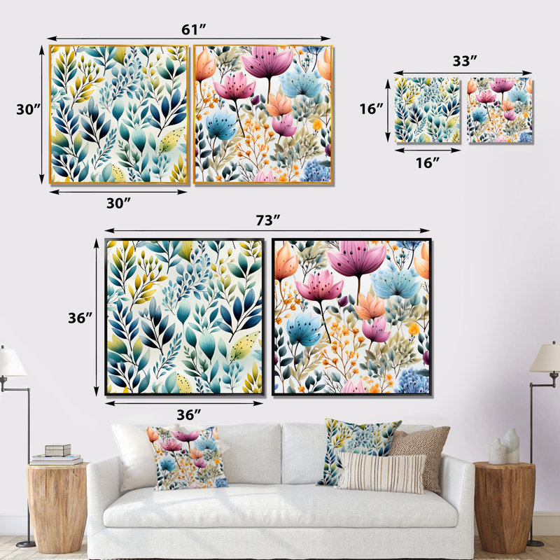 Henriksen - Ensemble de 2 reproductions d'art sur toile, Toile tendue, H 16 po x l 33 po x P 1 po