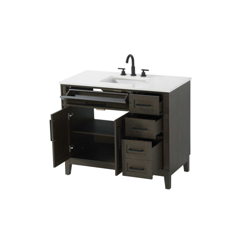 Meuble-lavabo simple 42 po brun moka, Brun moka