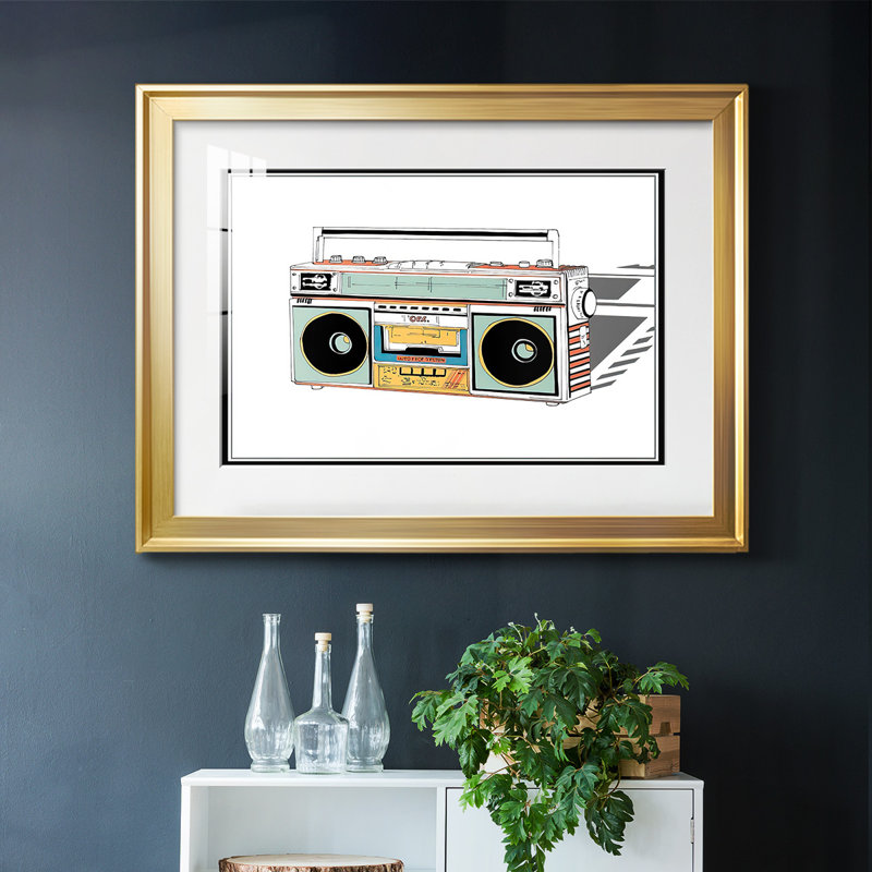 «Jamming II», reproduction d'art encadrée, Or, H 30 po x l 44 po x P 1,5 po
