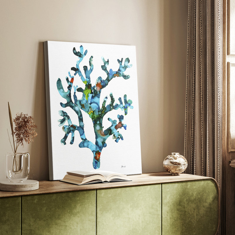 Sea Coral I - galerie sur mesure enveloppée Cavas, H 18 po x l 12 po