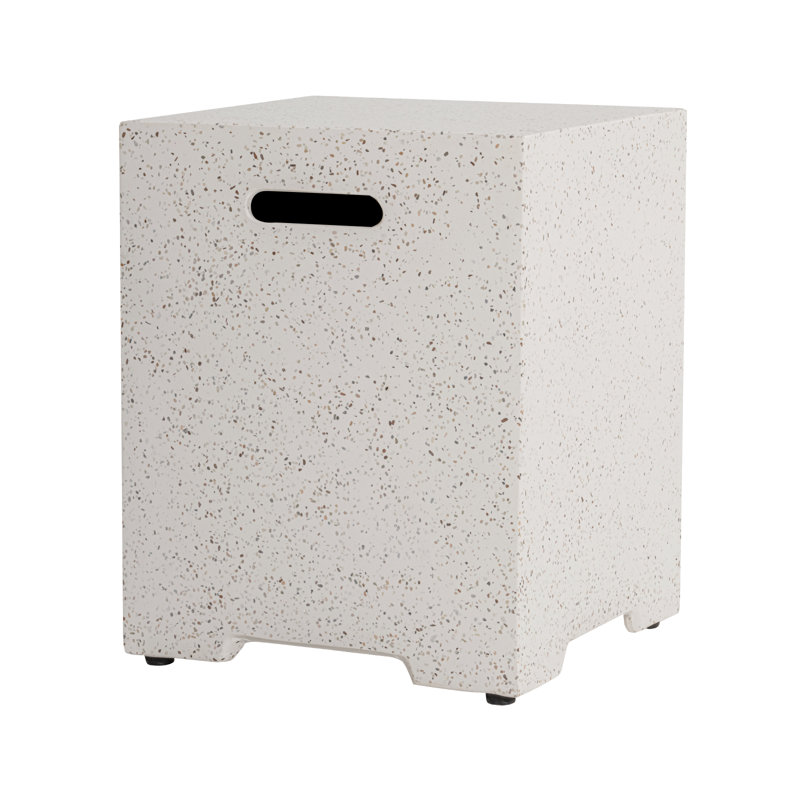 33 lb. Calzacorto 16 in. x 16 in. Rectangle Propane Tank Cover Fire Pit Accessory, White
