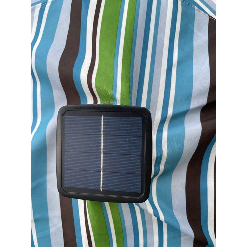 9Ft Umbrella With Light，Pattern, Blue striped