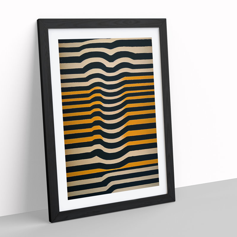 XC1022-3769X Retro Abstract Art No.5 - Wrapped Canvas Print, Black Framed, 64cm H x 46cm W x 2cm D