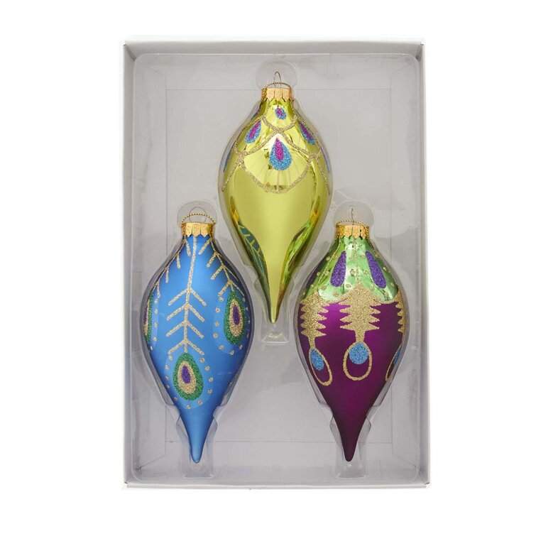 KurtAdler - Kurtadler - Glass Peacock Ornaments