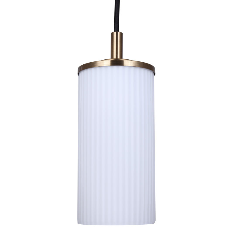 Luminaire suspendu cylindrique à 1 lumière Bodell, Or