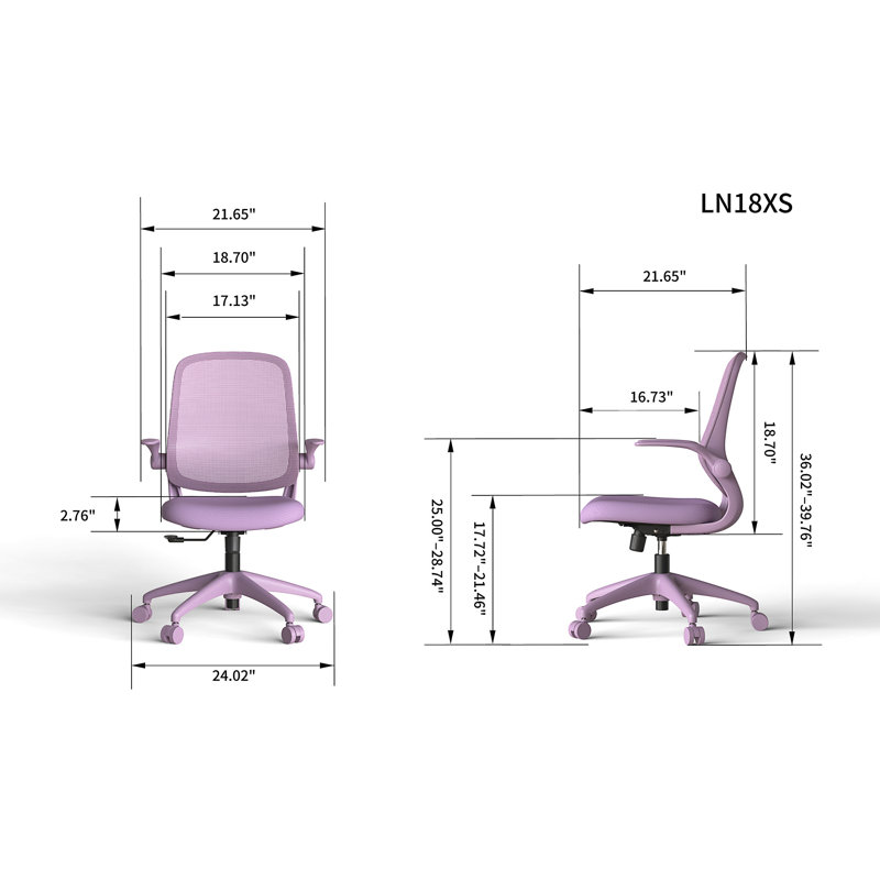 Chaise de bureau ergonomique colorée 350LBS, Purple, Purple