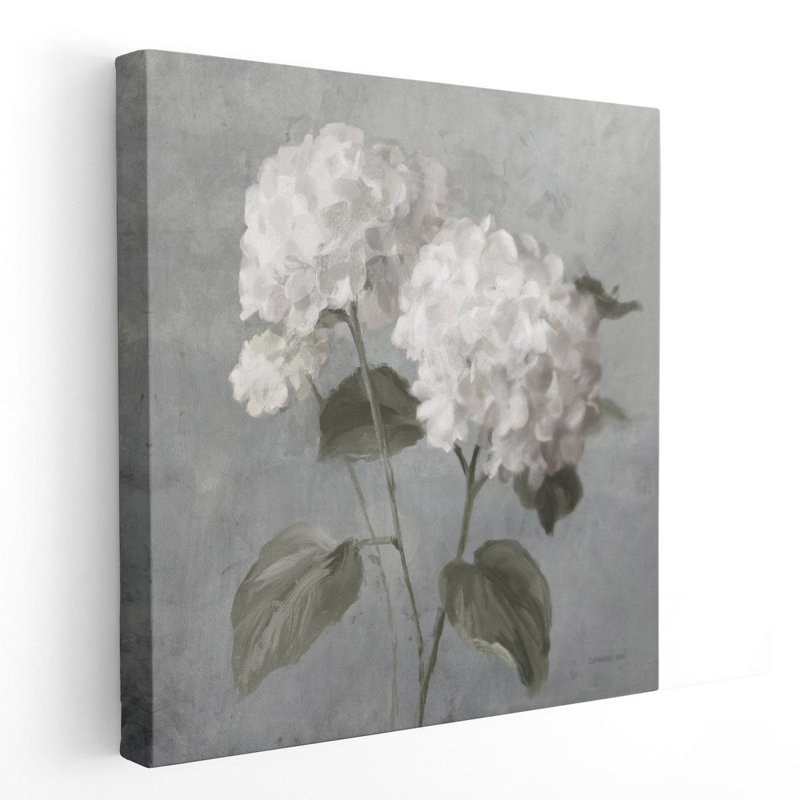 Hortensias blancs - reproduction d'art sur toile, H 24 po x l 24 po