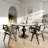 Luxury Modern 4-seater Round Solid Wood Base Dining Table With Lazy Susan