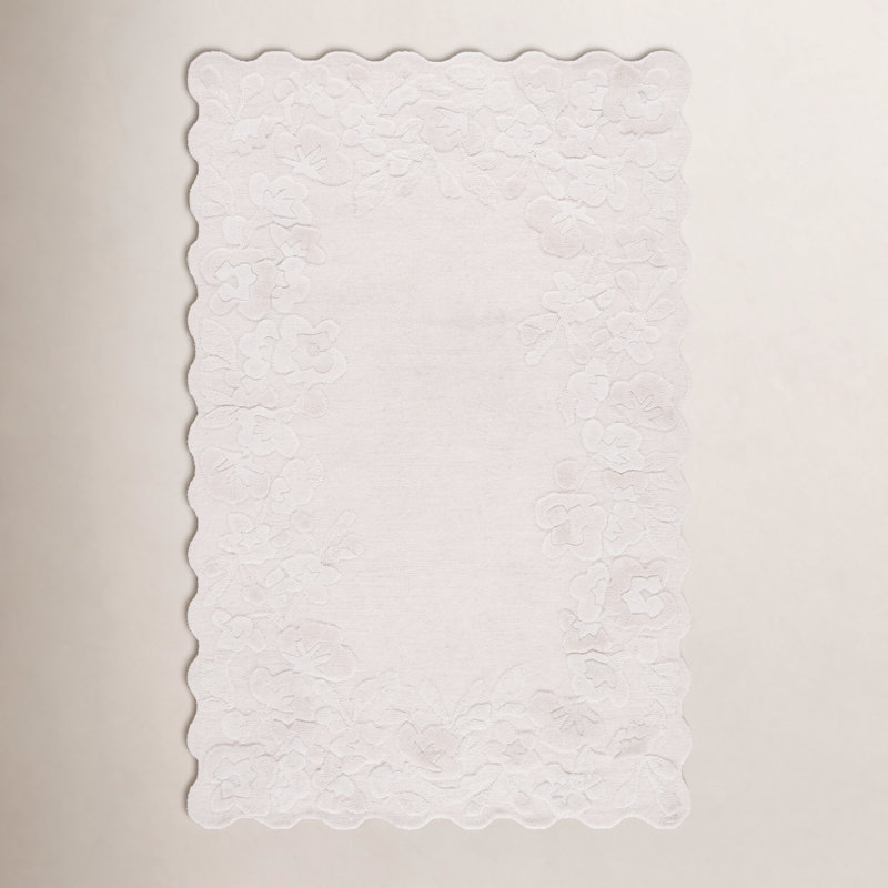 Tuncay Jardin Hand Tufted Wool;Cotton Floral Indoor Rug, Rectangle 9' x 12'