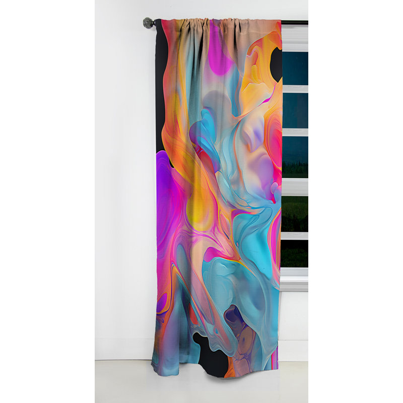 Dechant - Rideau peinture - Rideau abstrait occultant - 1 panneaux, L 52 po x L 95 po