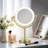 Circular LED Free Standing Magnifying Make Up Mirror-93468244