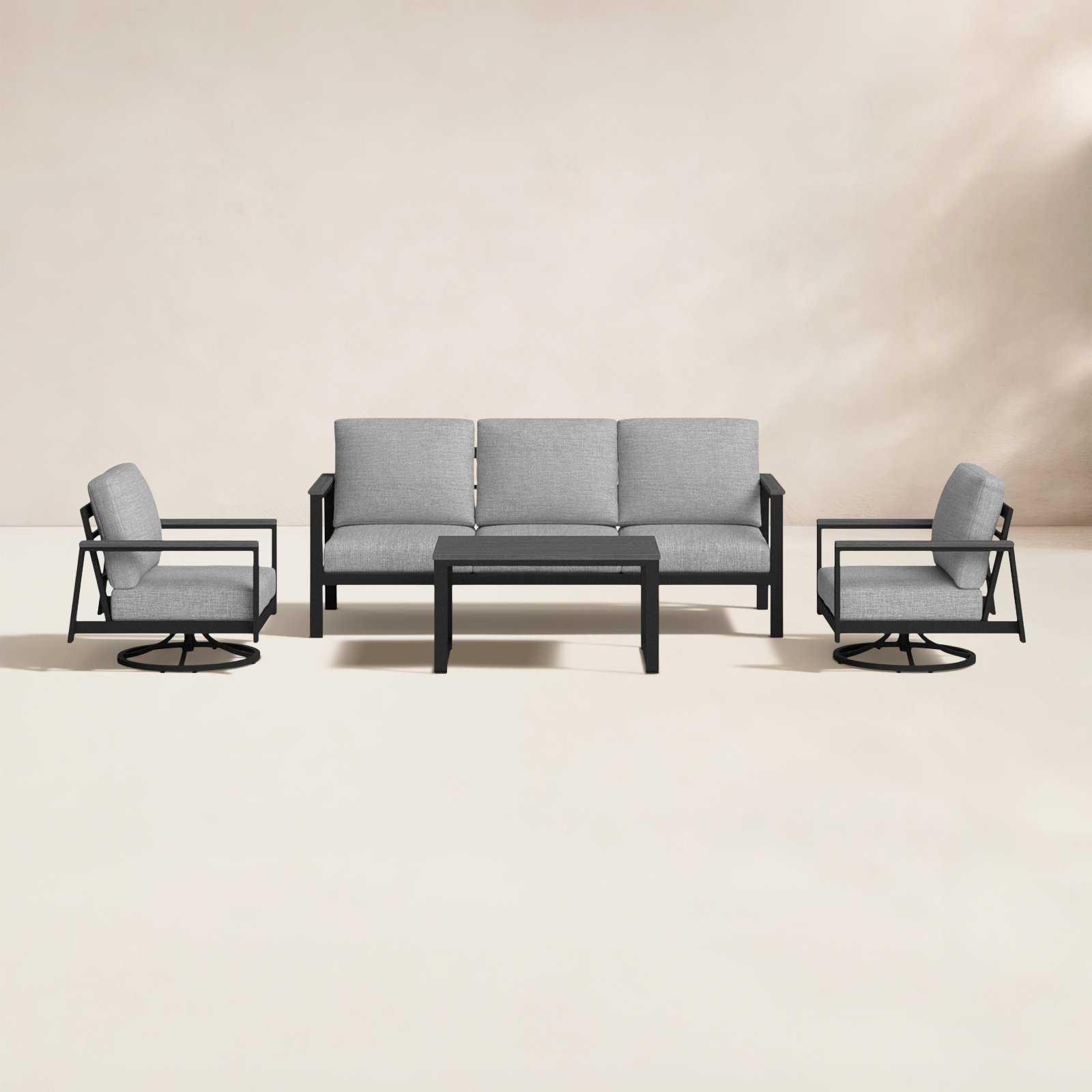 Townsend 5-Person Patio Seating Group, Canvas Granite Sunbrella® Canvas
