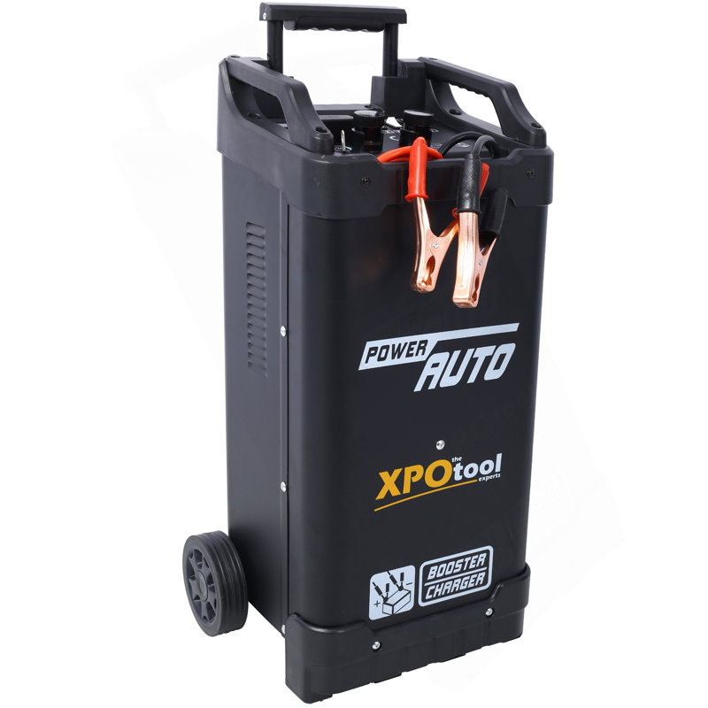 Chargeur de batterie à roulettes 12V et 24V Entièrement maintenateur de batterie automobile Sauter le cadran de démarrage avec poignée télescopique