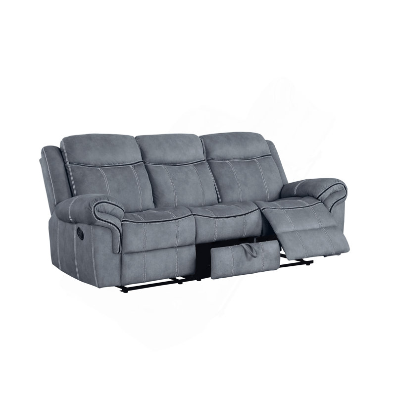 Canapé inclinable en velours gris Zubaida
