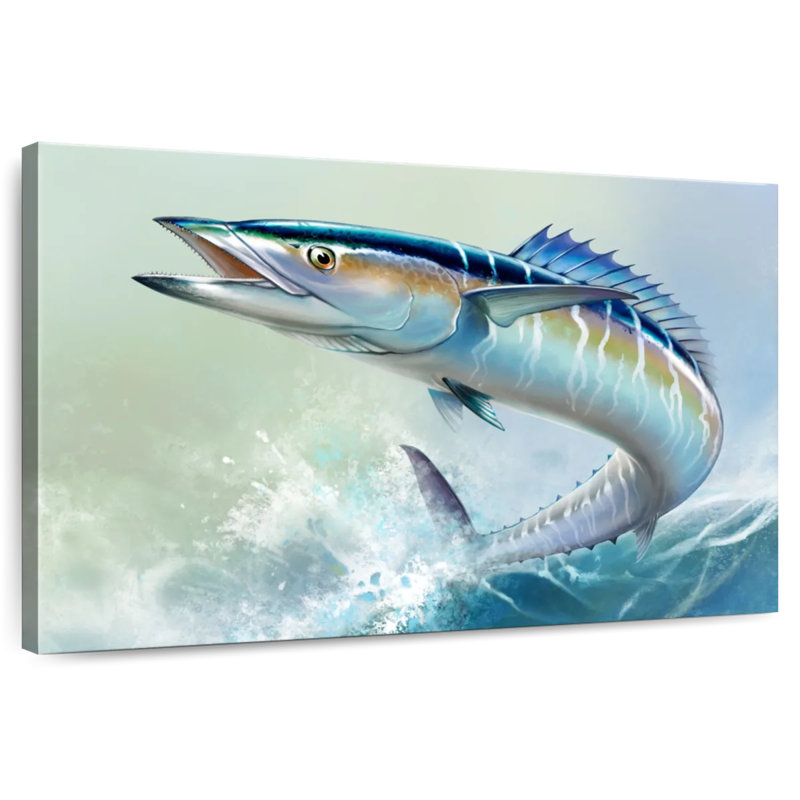 Brampt Wahoo Fish On Waves, 8" H x 12" W