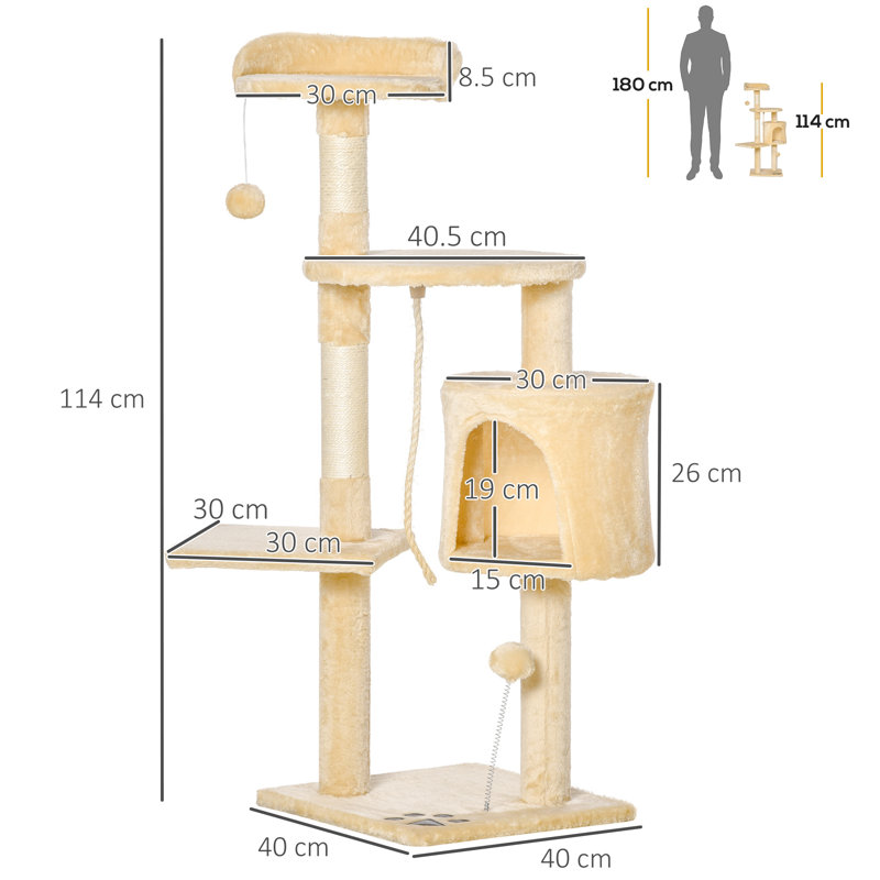 289.56cm H Cat Tree