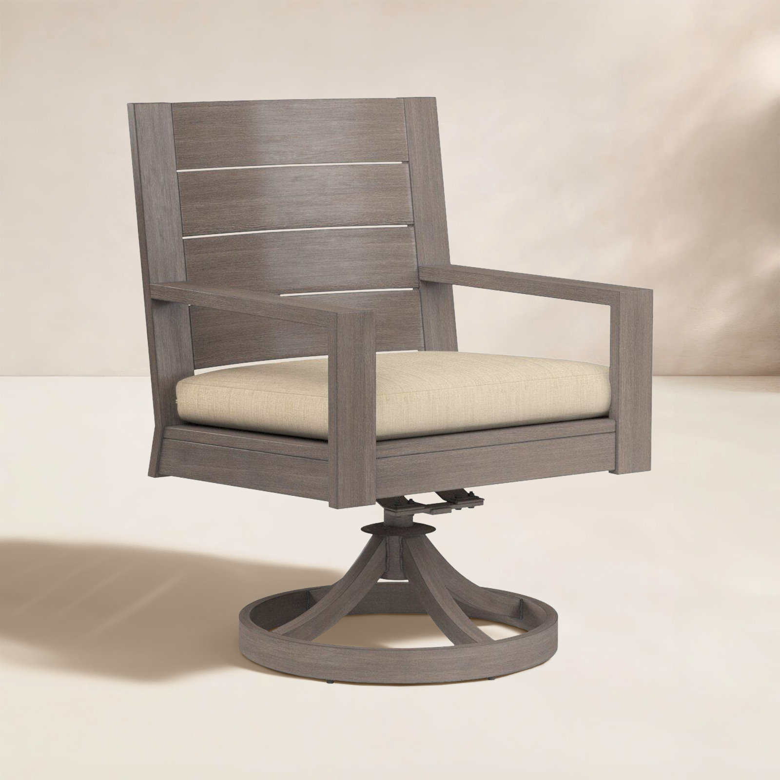 Laguna Swivel Sunbrella® Patio Armchair, Canvas Flax Sunbrella® Canvas