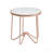 White Frosted Glass Top Round Table In Rose Gold Finish