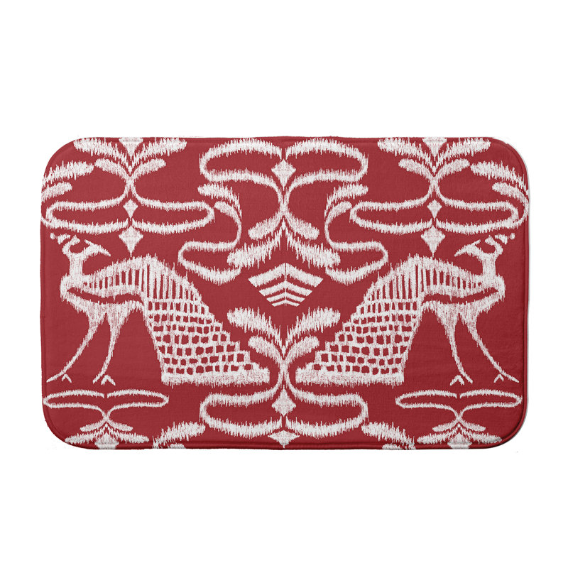 Tapis de bain Garold, l 17 po x L 24 po, Rouge