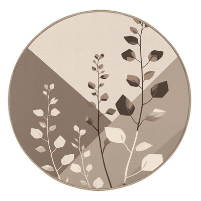 Tapis beige moelleux et moelleux à motif géométrique minimaliste en thym Esmont