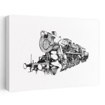 «Classic Steam Locomotive Classic Industrial Retro», reproduction d'art murale