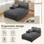 Chaise longue surdimensionnée en flanelle de fourrure de lapin avec accoudoirs et coussins décoratifs Bentura-594240058