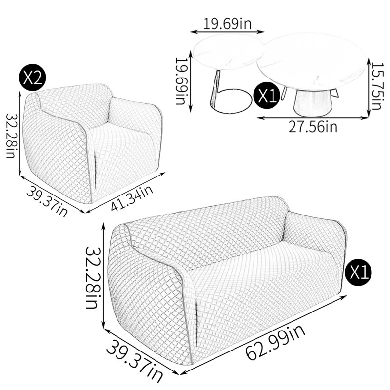Creative light luxury sofa tea table combination