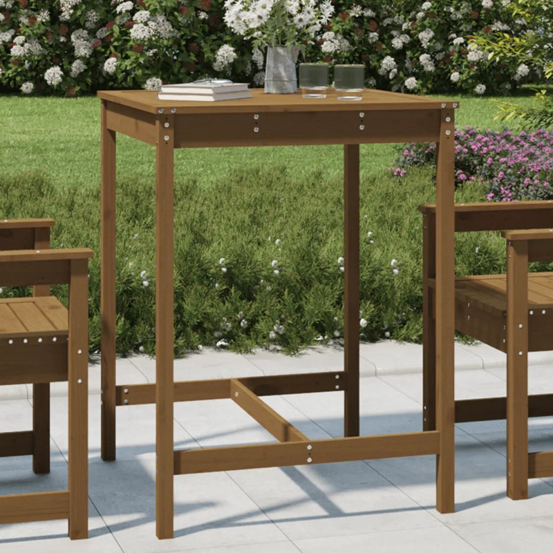 Schupple Square Pine Outdoor Dining Table , cm W 82.5cm cm D, 110cm H x 82.5cm W x 82.5cm D, Honey Brown