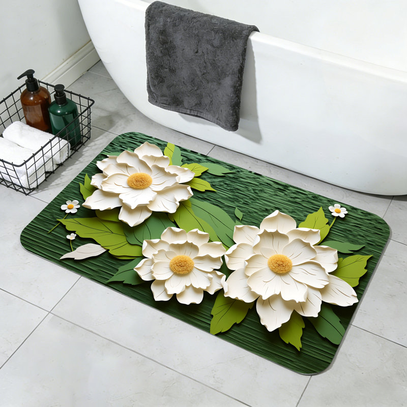 Thin Non-Slip Absorbent Bath Mats Machine Washable, 24" W x36" L