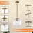 10" W Ribbed Glass and Metal Single Pendant Light-1862851961